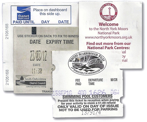 Image of car park tickets